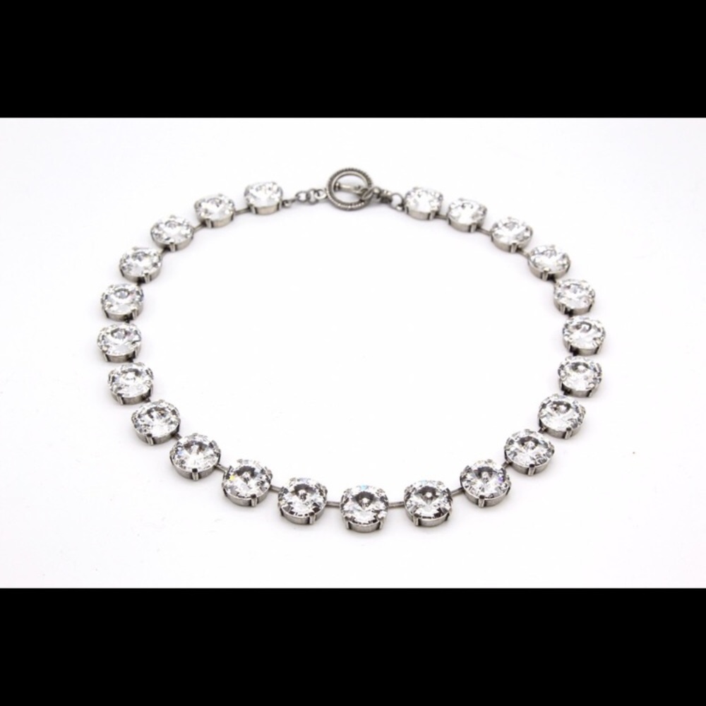 Large stone Statement necklace crystal collar choker Anna Wintour style - Picture 4 of 7