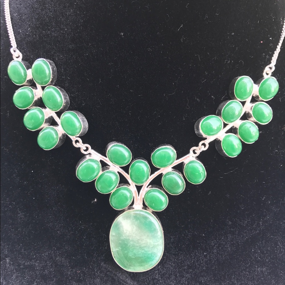 Green Onyx Bib Necklace