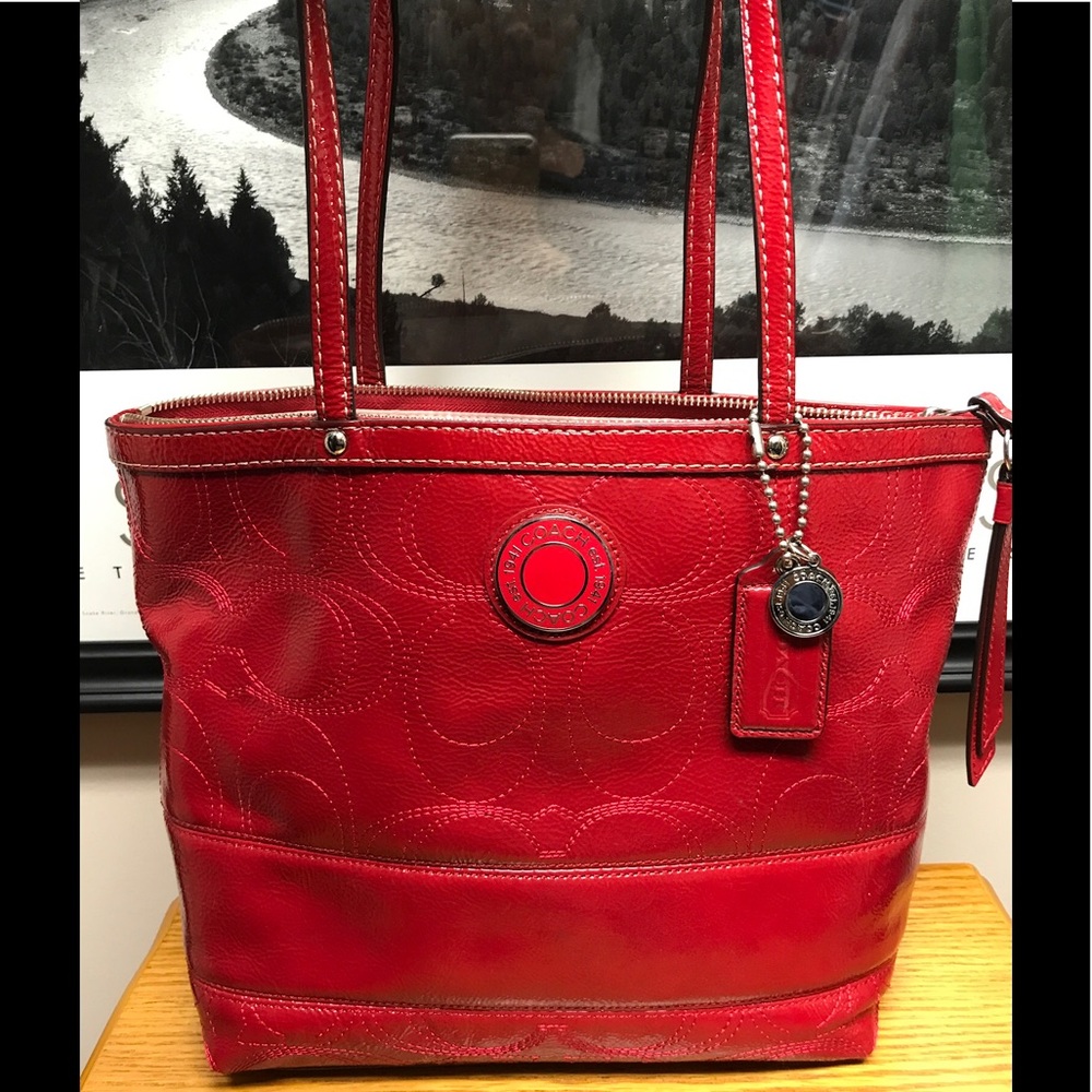 Coach patent leather purse.