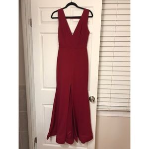 Red ball gown