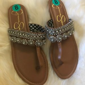 Jessica Simpson Roelle embellished sandals sz 8