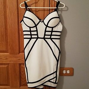 White dress with black detail