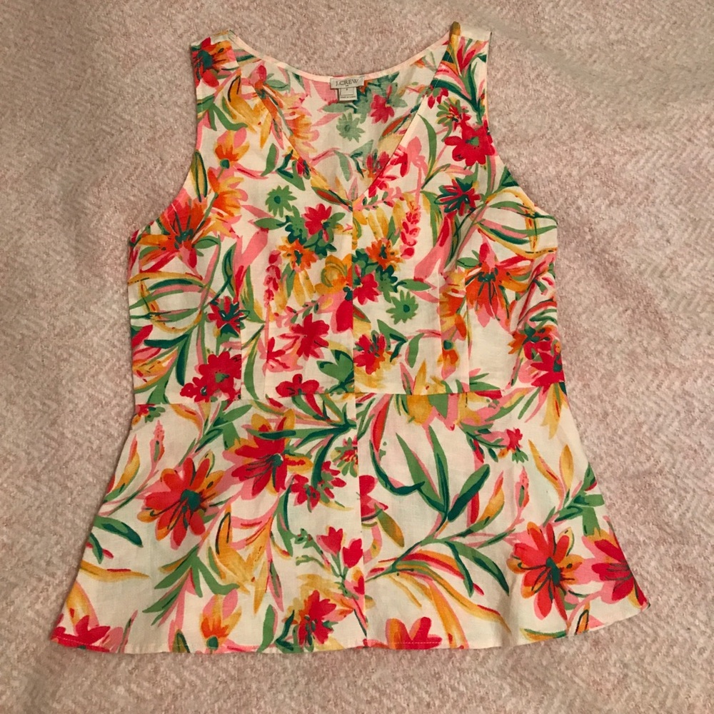 J. Crew Floral Peplum Top