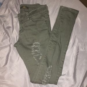 Ripped olive jeans