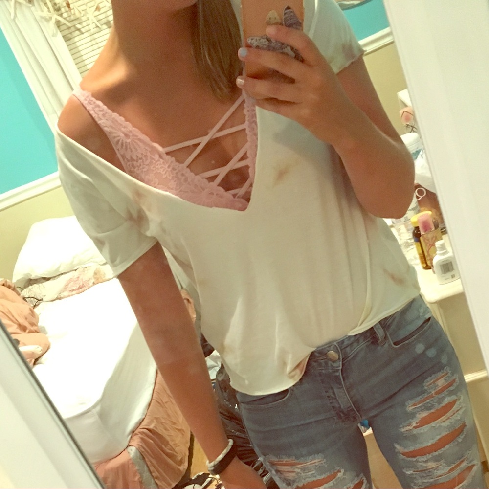 American Eagle Don't ask why tye dye shirt
