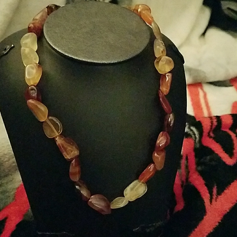 Stone Necklace With Toggle Clasp