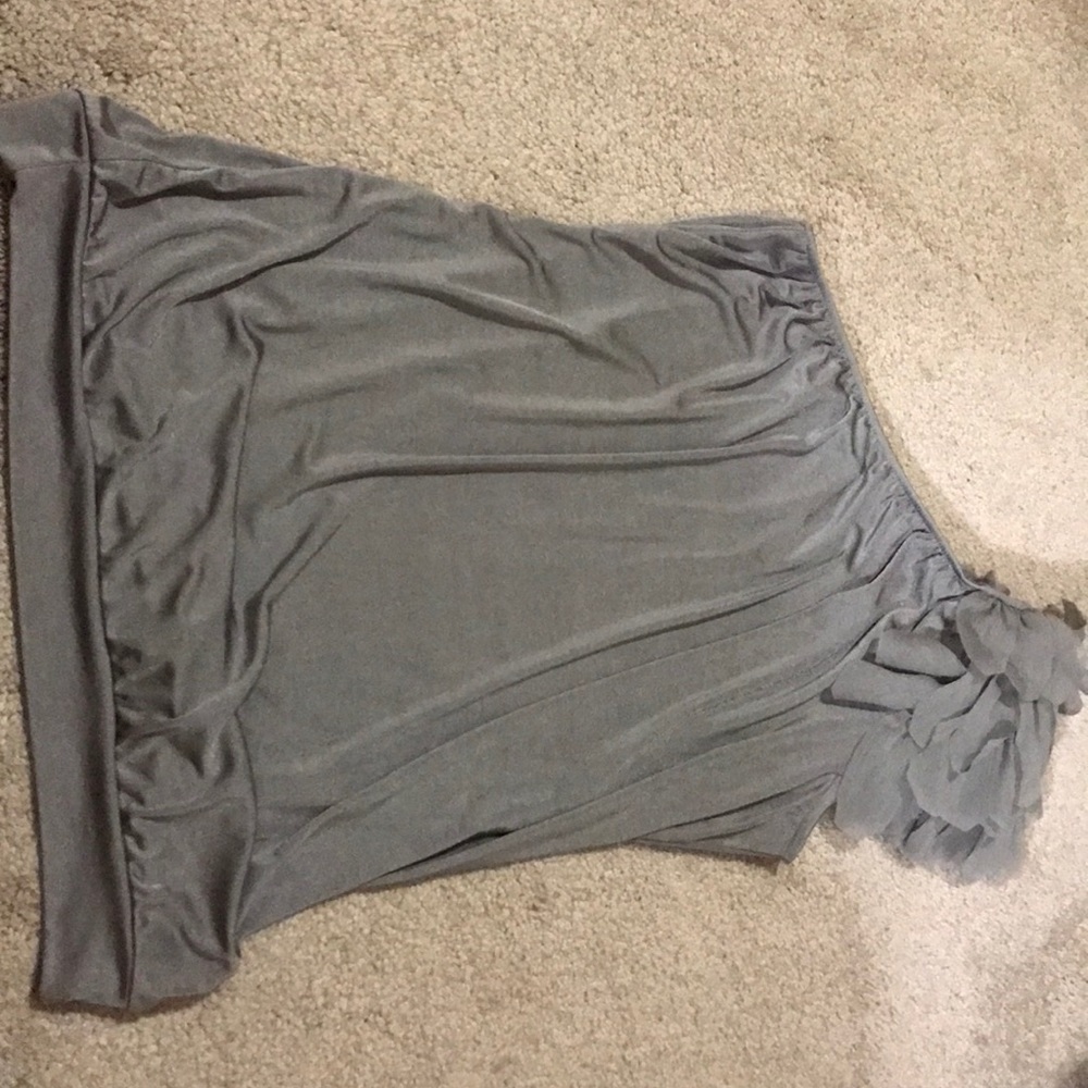Limited grey off the shoulder "tank" with detail.