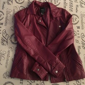 Maroon leather jacket