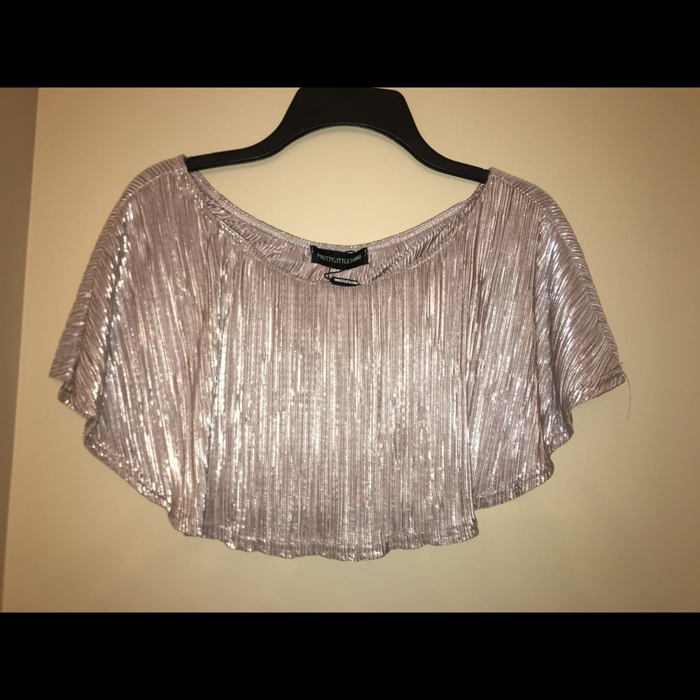 Metallic Bandeau Crop Top