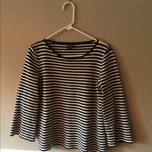 GAP 100% cotton navy and off white striped sweater