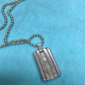 Authentic Tiffany Atlas Dog tag necklace.