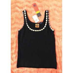 Tori Burch Tank w/ Detailed Neckline