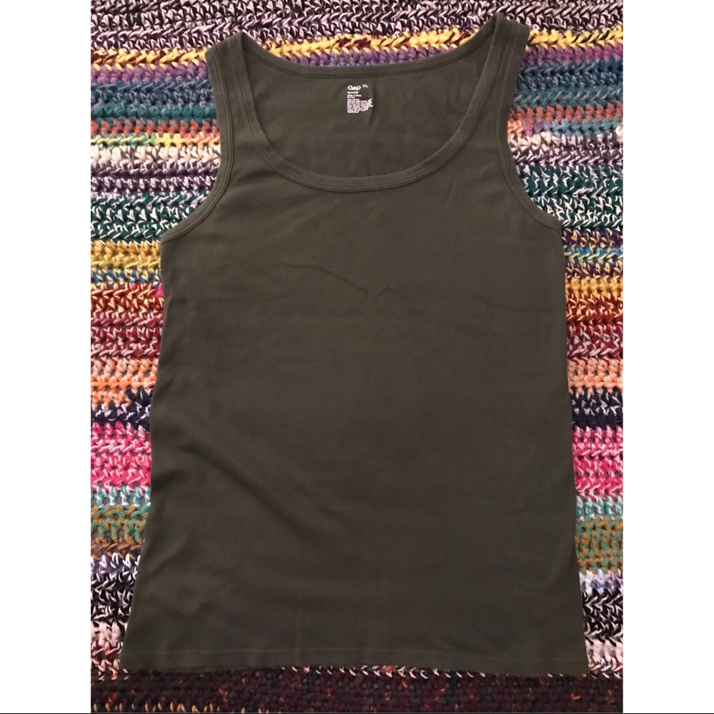 GAP army green ribbed tank
