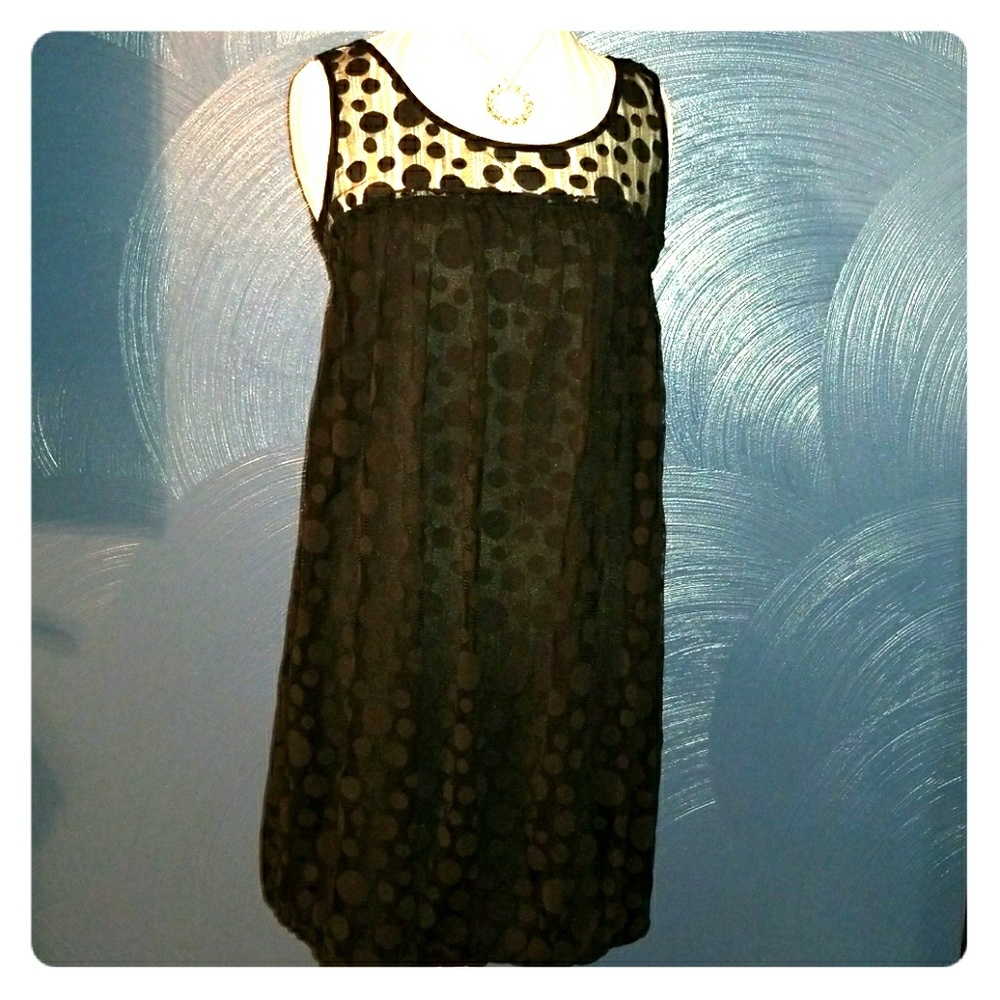 Black Polka Dot Bubble Dress- 10