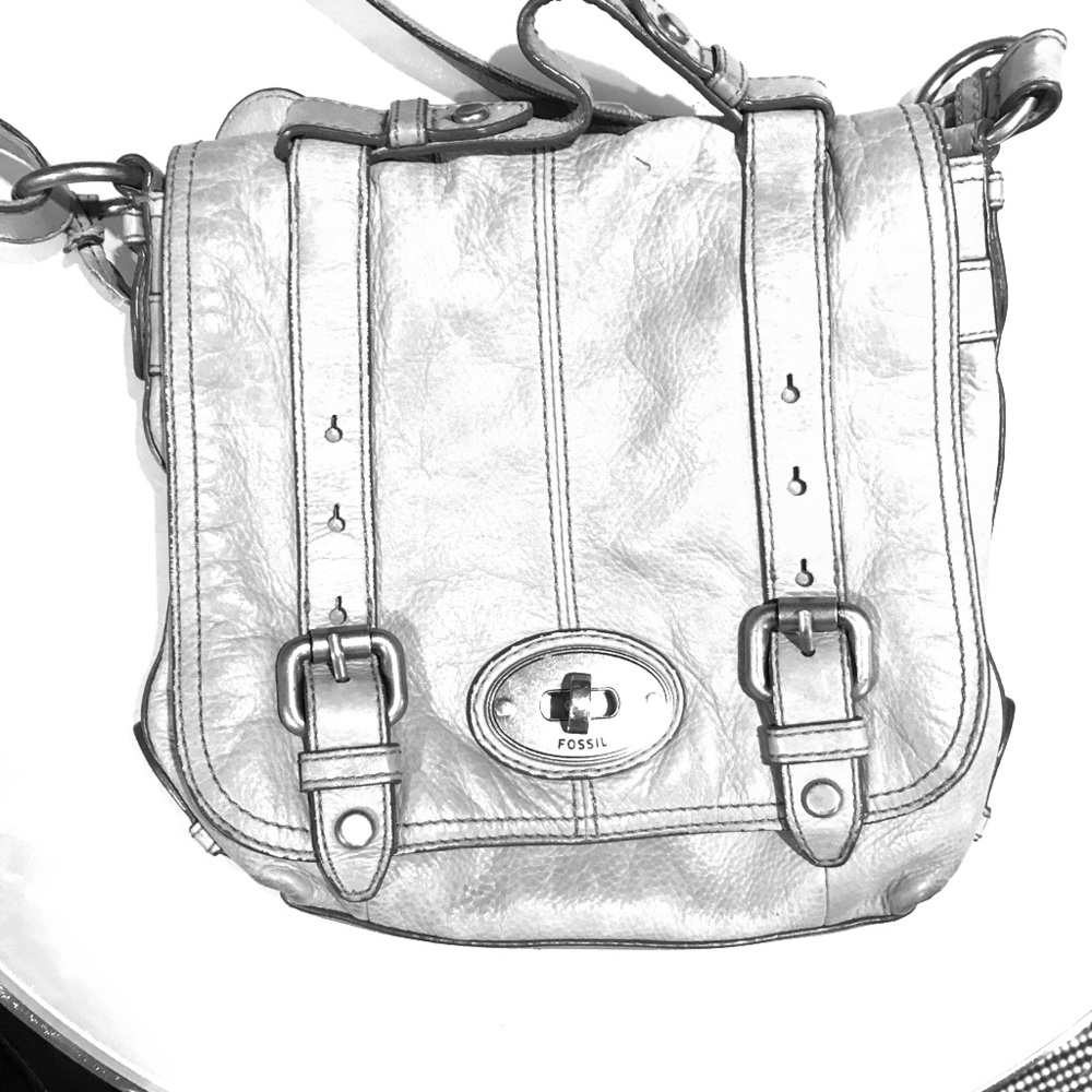 Fossil Light Green Leather Crossbody