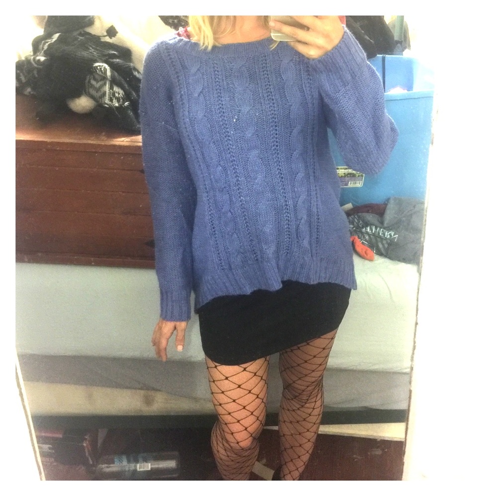 Periwinkle hi-lo sweater