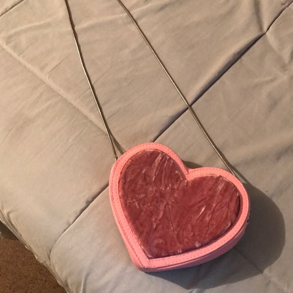H&M Crushed Velvet Heart Crossbody