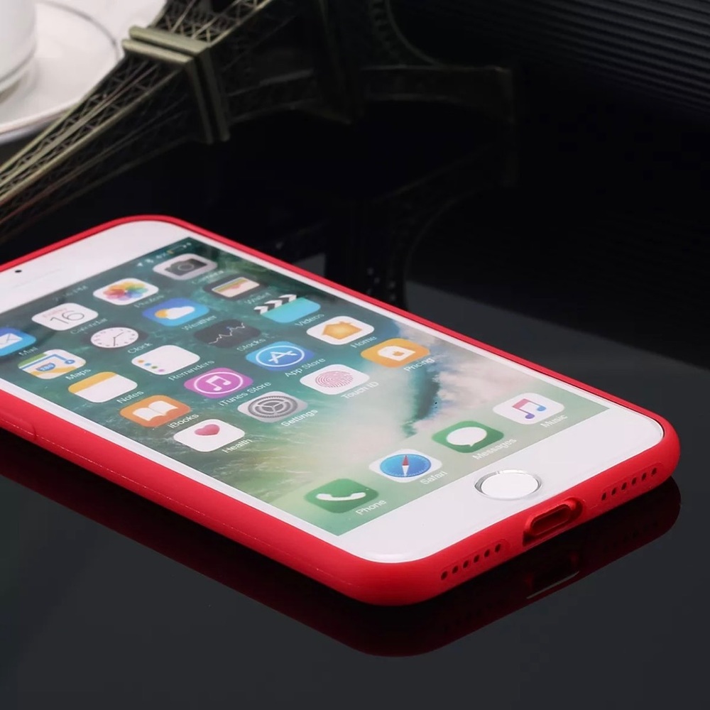 iPhone 7 and 7 Plus Red Silicone Phone Case Cover
