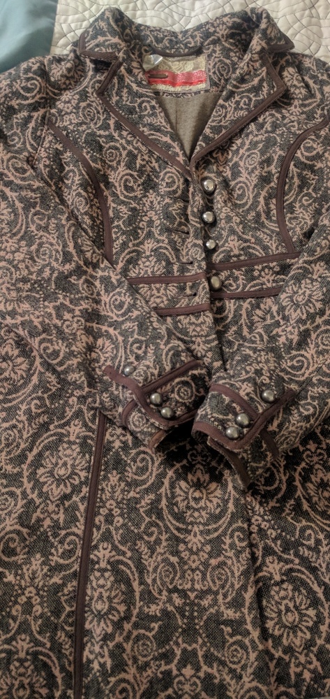 Free People Fit and Flare Jacquard Coat Med