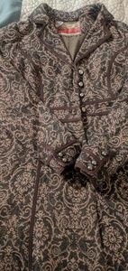 Free People Fit and Flare Jacquard Coat Med