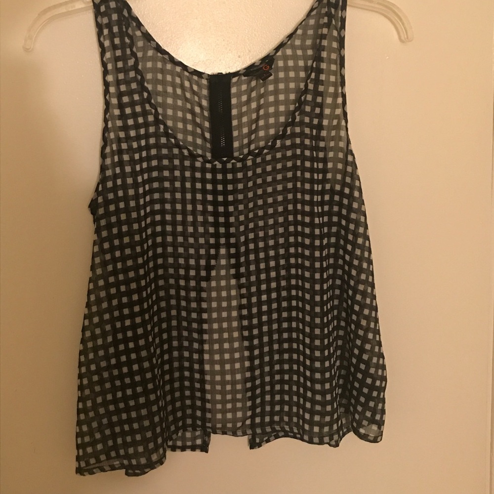 sheer top w/ mid back zipper n exposed lower bk.