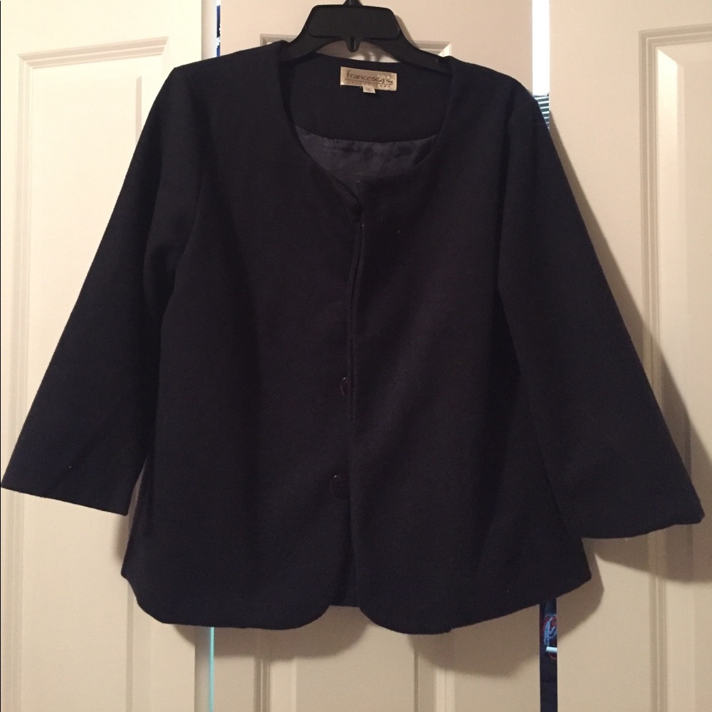 Navy jacket with back bow detail