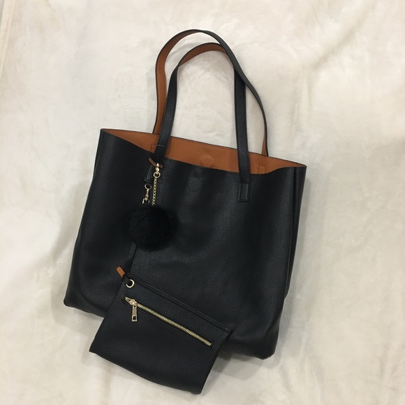 LAST ONE! | Reversible Vegan Leather Tote - Picture 2 of 8