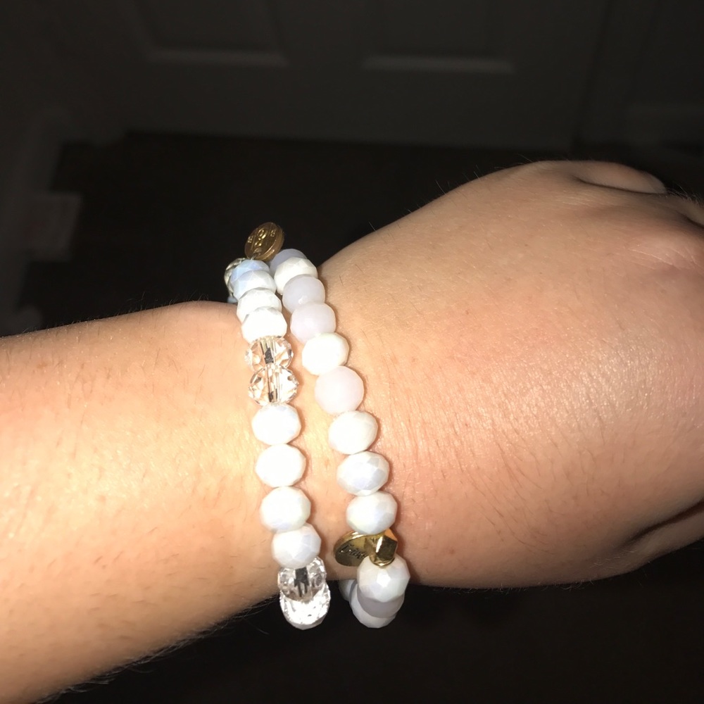 2 white Erimish bracelets