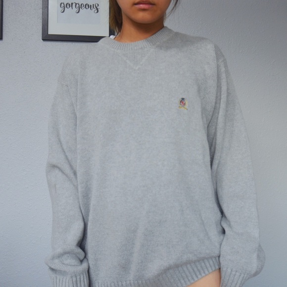 Gray Oversized Tommy Hilfiger Sweater - Picture 2 of 3