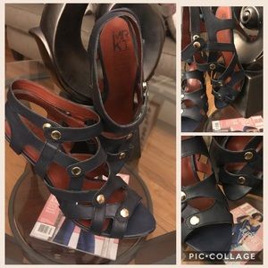 Leather cage sandals