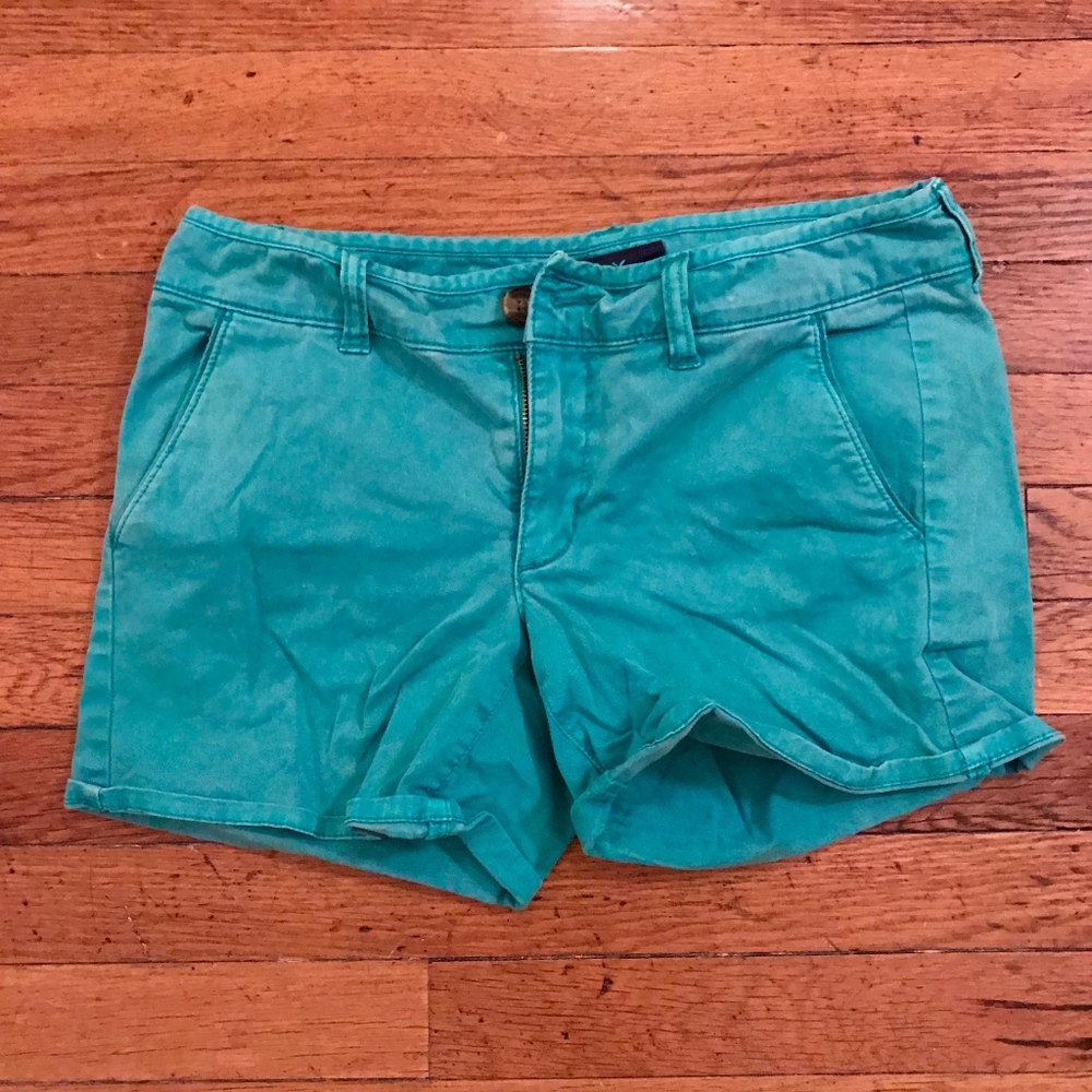 American Eagle Outfitters teal canvas shorts 6