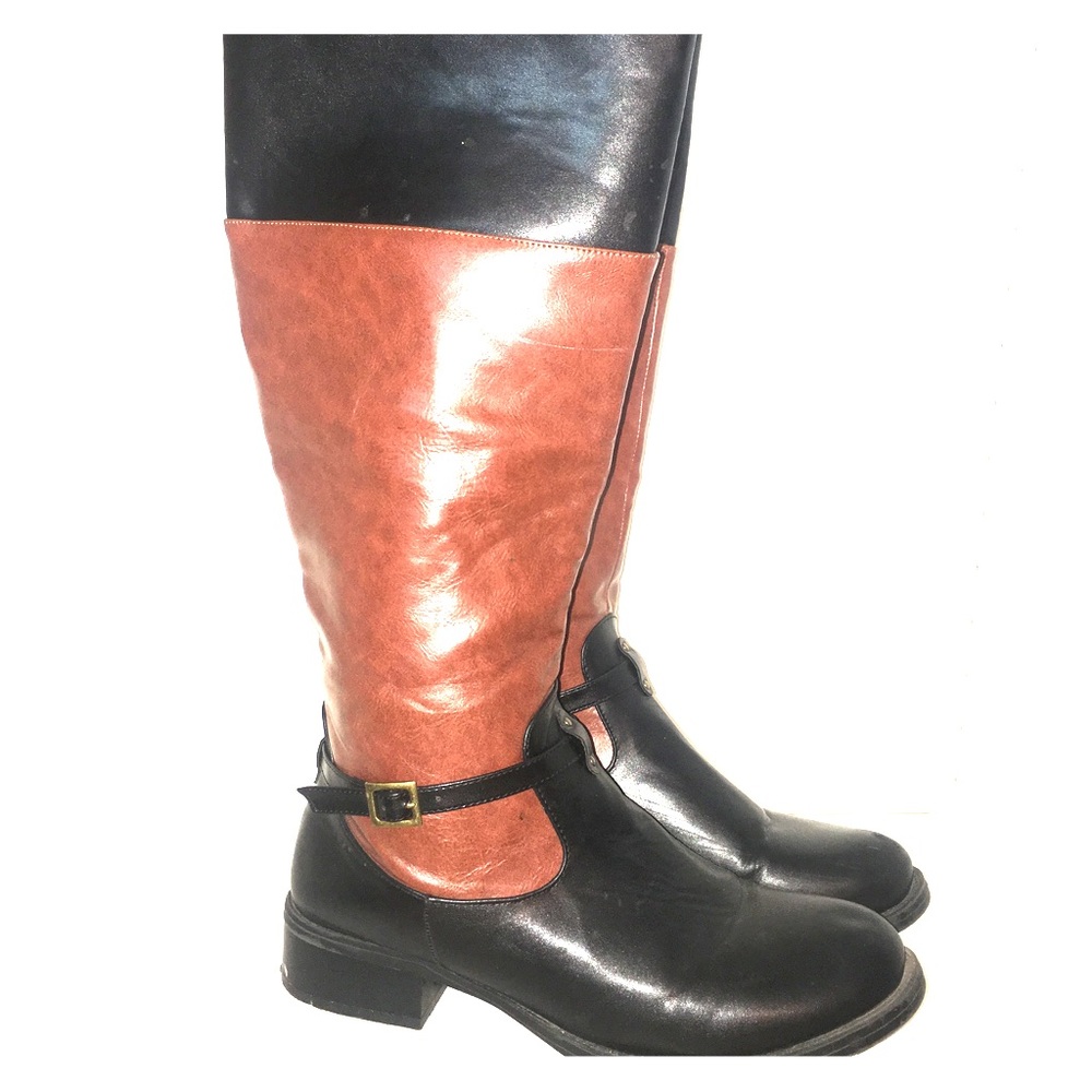 SOLD OFF POSH!! Black and brown trendy riding boot