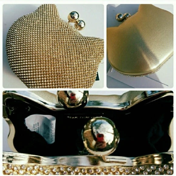 Rhinestone cat clutch in gold - Picture 4 of 4