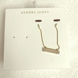 Kendra Scott white sparkle cross bar necklace