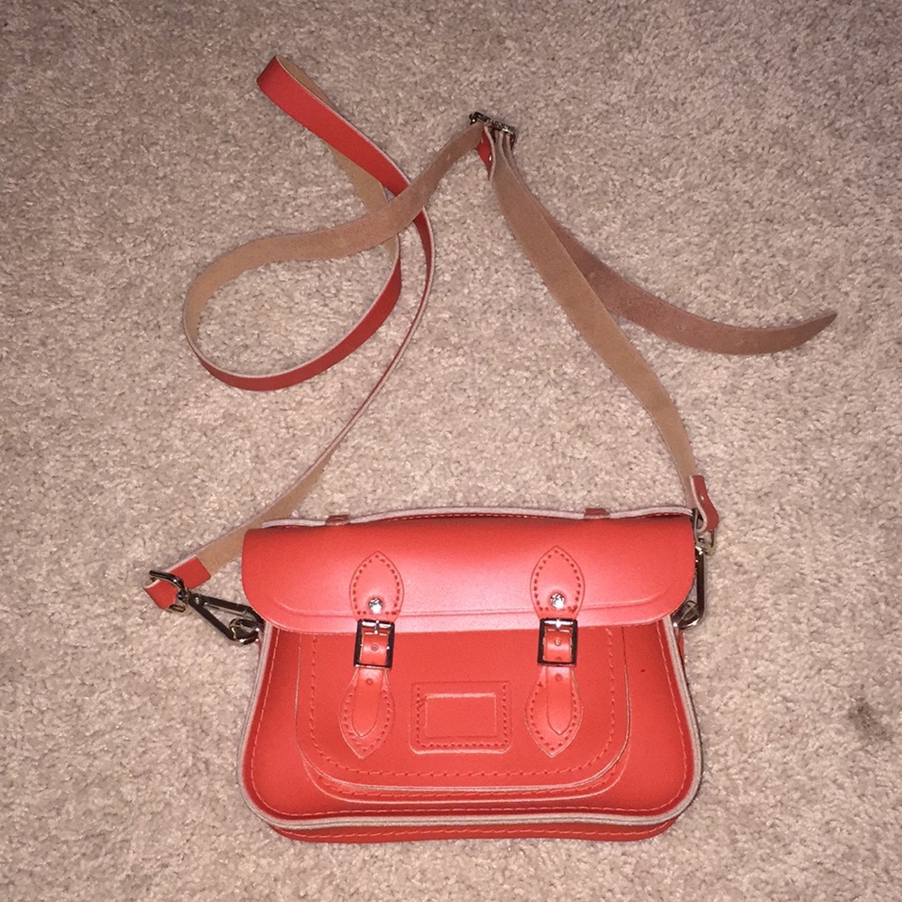Red leather Cross body bag