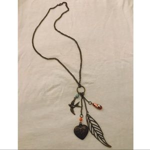 Bohemian dangle charm necklace