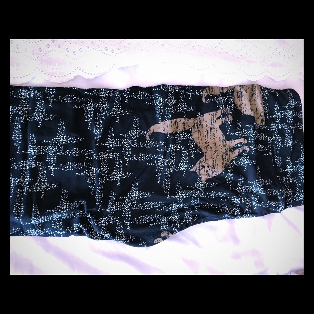 Lularoe leggings TC cat print navy