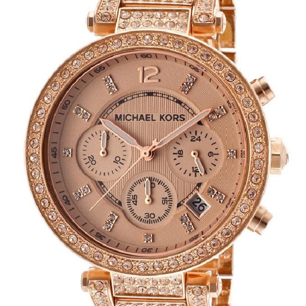 Michael Kors rose gold diamond watch