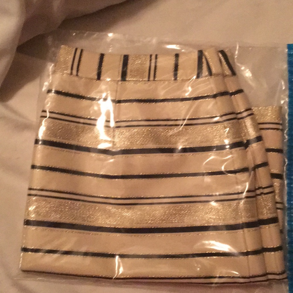 Size 2 jcrew gold striped skirt