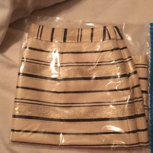 Size 2 jcrew gold striped skirt