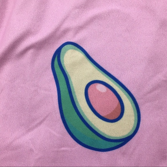 Pink Green Avocado Food Leggings OS NWT - Picture 2 of 4