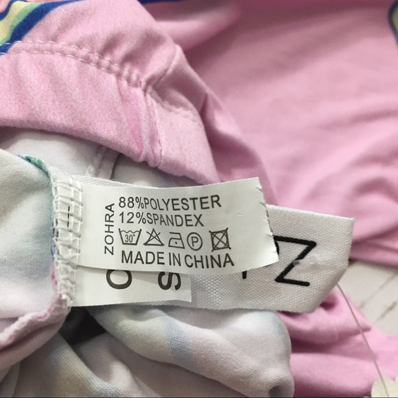 Pink Green Avocado Food Leggings OS NWT - Picture 4 of 4