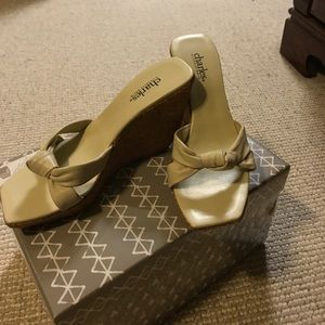 Charles David leather wedges w/cork heel sz 7