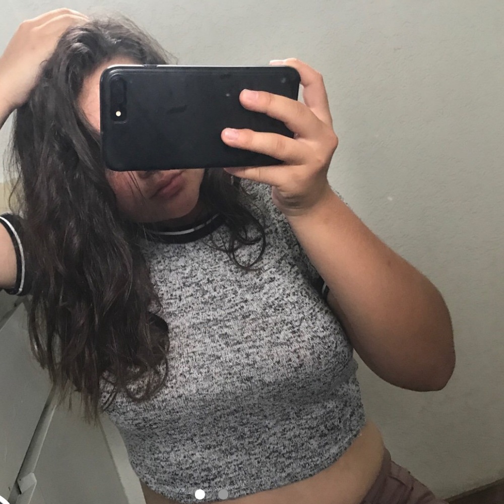 Jersey type crop top.