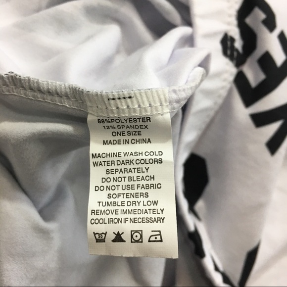 Black White Yes No Word Leggings OS NWT - Picture 4 of 4