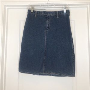 Denim knee length skirt