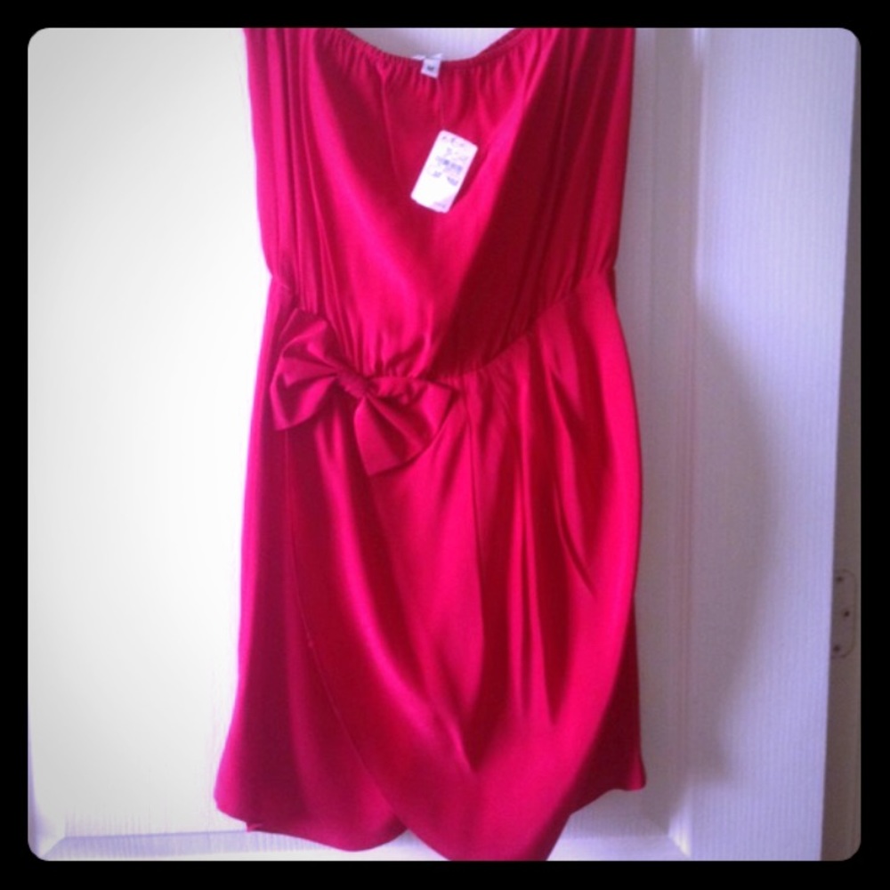 Amanda Uprichard red strapless dress