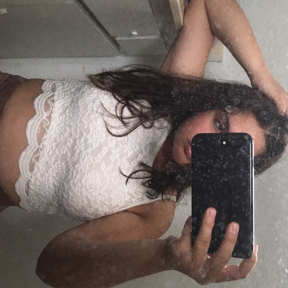 White Lacey Crop Top.