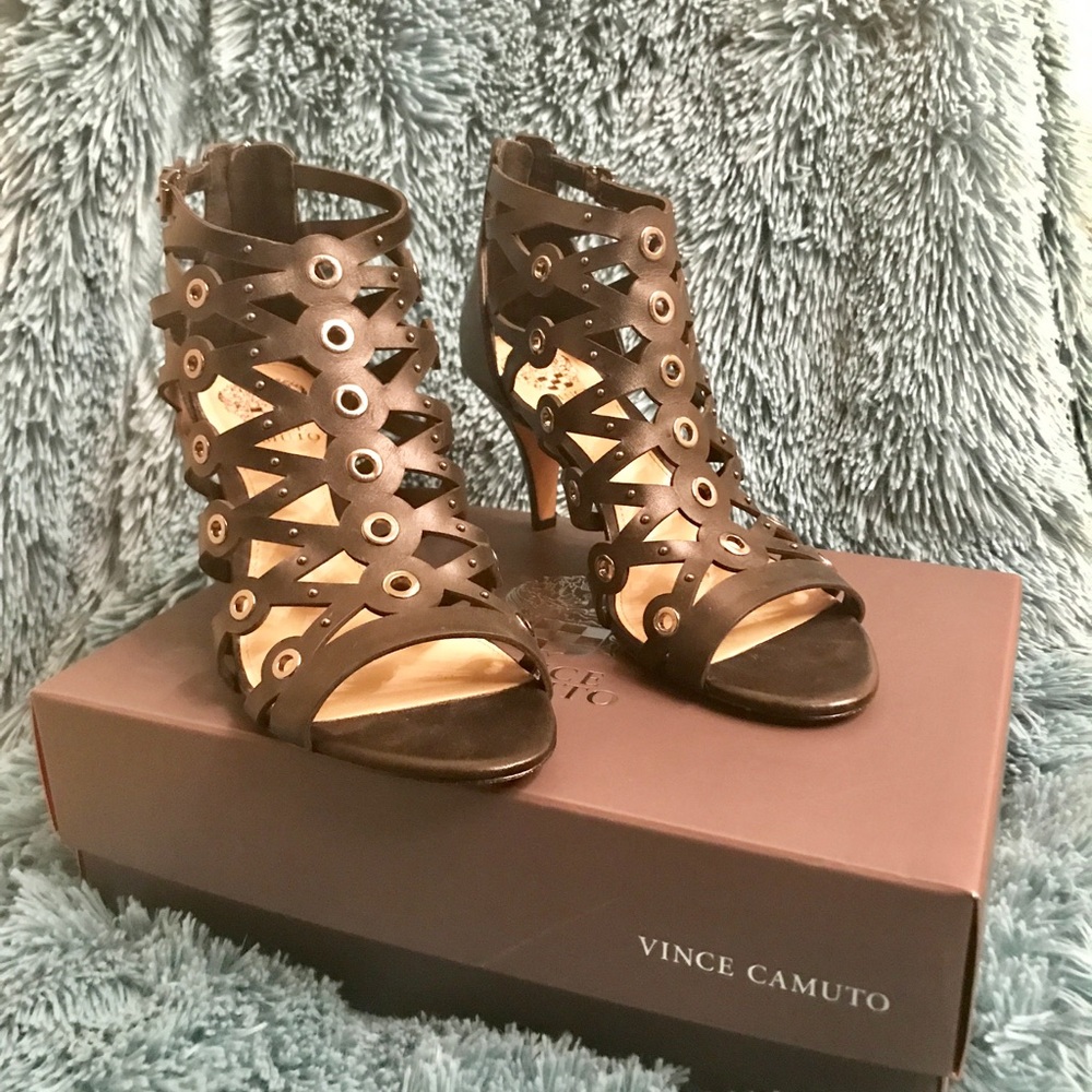 Vince Camuto  Leather Grommet & Stud Sandals