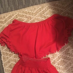 Red mumu crop top
